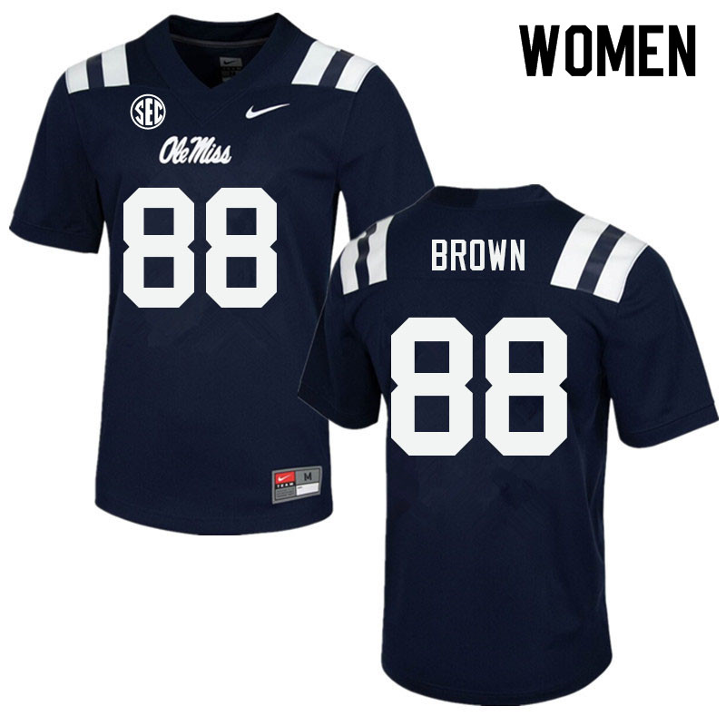 Bralon Brown Ole Miss Rebels NCAA Women's Navy #88 Stitched Limited College Football Jersey JTA5658HV